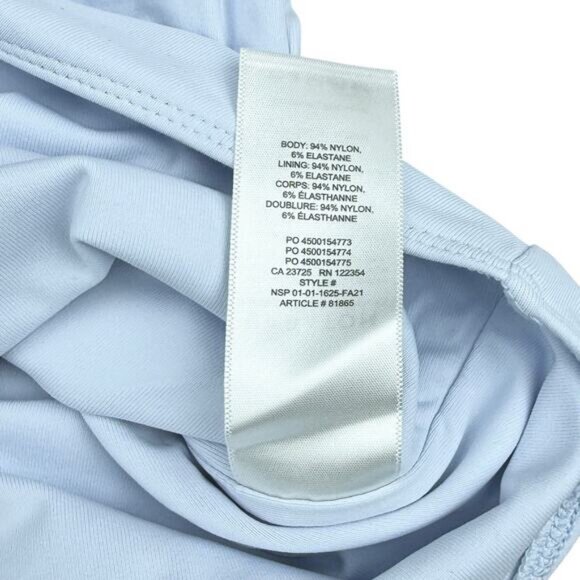 Aritzia Babaton Contour Crew Neck Shoulder Pad Bodysuit In Light Blue Size Large - Picture 4 of 5